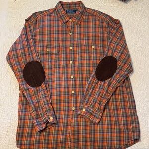Ralph Lauren Orange Plaid Button-Down Shirt